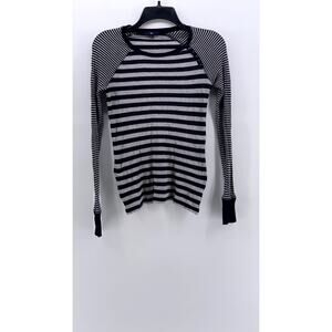 GAP Women's Navy-White Striped Ribbed Long Sleeve Top SZ XS